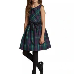 POLO Ralph Lauren Green + Navy Plaid Dress Holiday (NO SASH) | SZ 10 (Girls)
